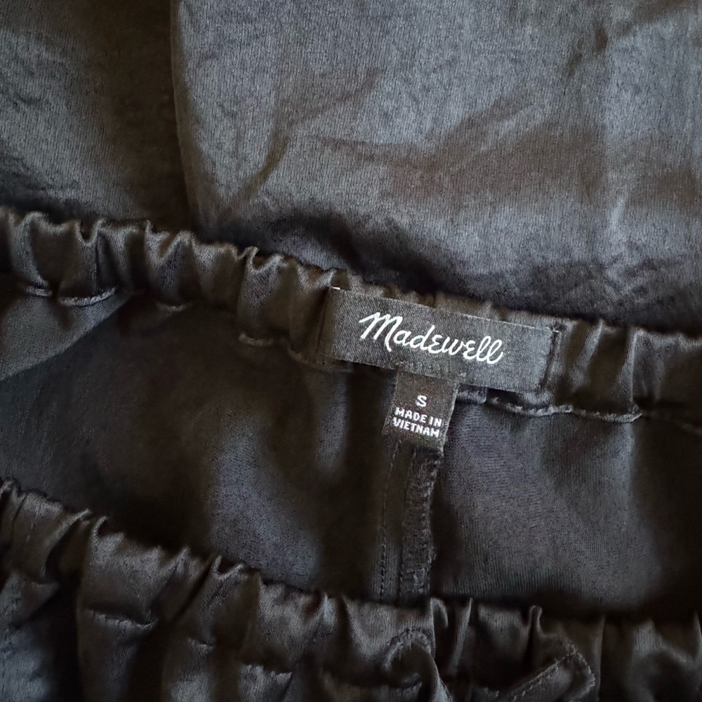 Madewell Satin Style Straight Leg Black Pants - Picture 4 of 7